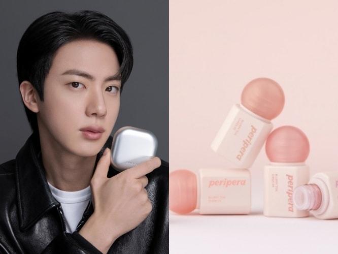본문 이미지 - 방탄소년단(BTS) 진이 모델인 라네즈 네오 쿠션(왼쪽)과 페리페라 '블러리 톡 치크'(아모레퍼시픽, 페리페라 제공)