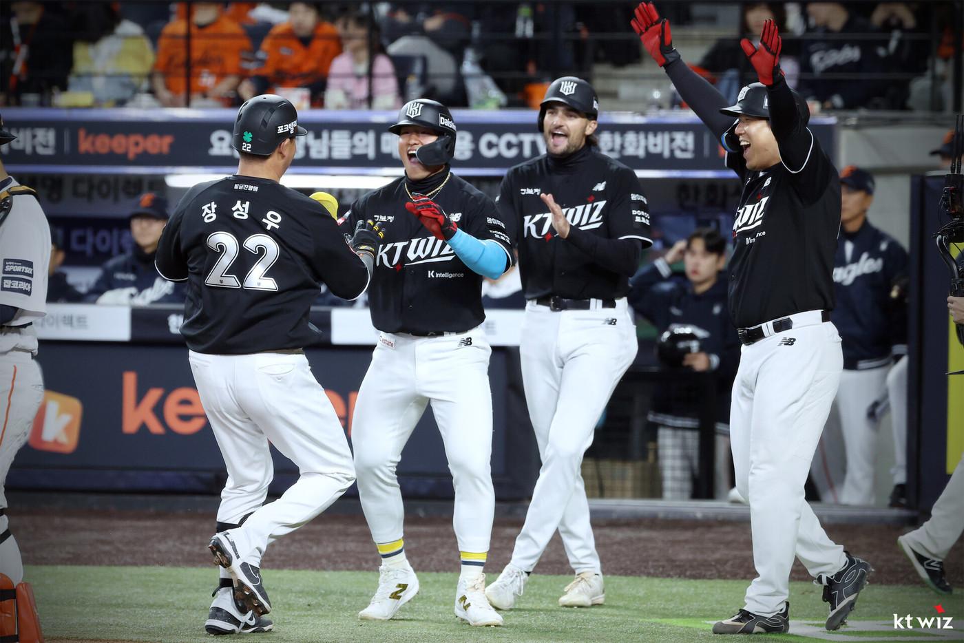 본문 이미지 - 개막 5연승을 달리고 있는 KT 위즈. (KT 제공)