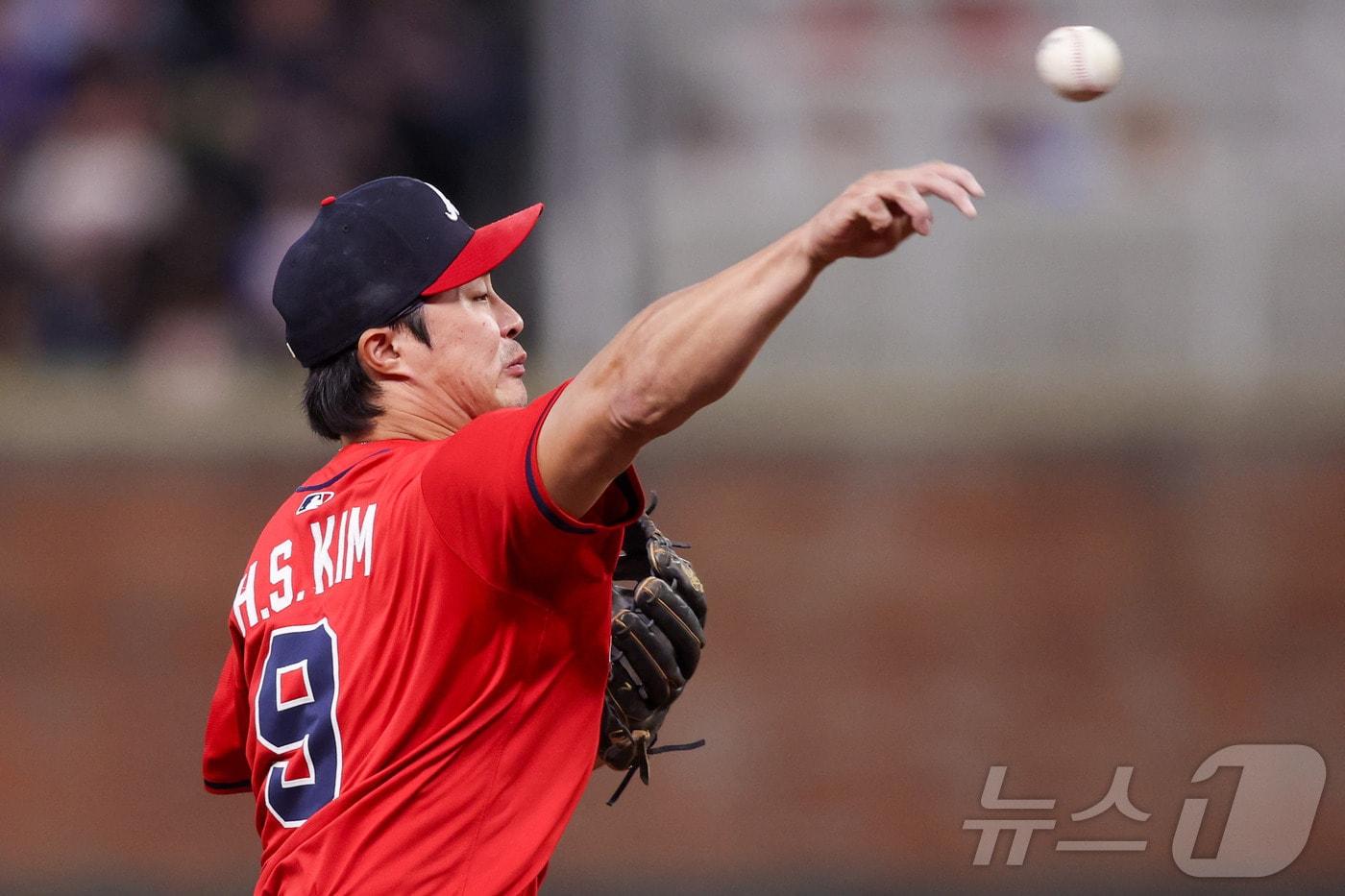 본문 이미지 - MLB 애틀랜타 김하성이 재활 경기를 소화했다. ⓒ AFP=뉴스1