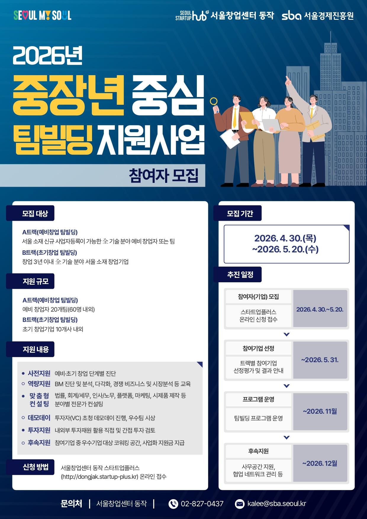 본문 이미지 - 팀빌딩 지원사업_공고문 포스터.(서울시 제공)