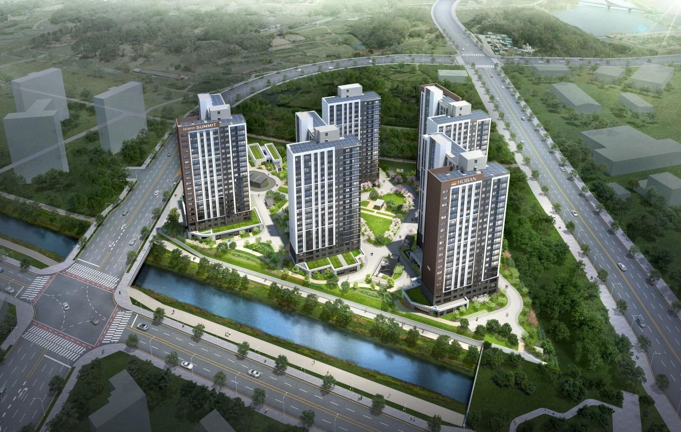 본문 이미지 - 호반써밋 첨단3지구 단지 조감도(호반건설) 뉴스1 ⓒ News1    