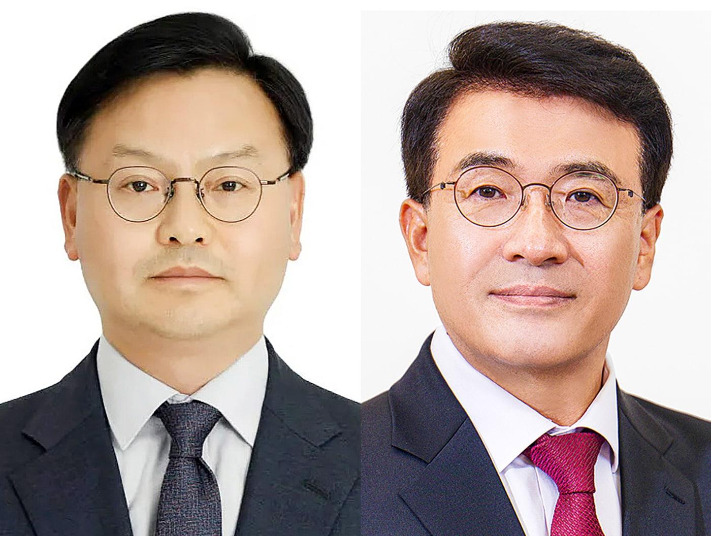 본문 이미지 - 제주 서귀포시 국회의원 보궐선거에 출마하는 김성범 전 해양수산부 차관과 고기철 전 국민의힘 제주도당 위원장.