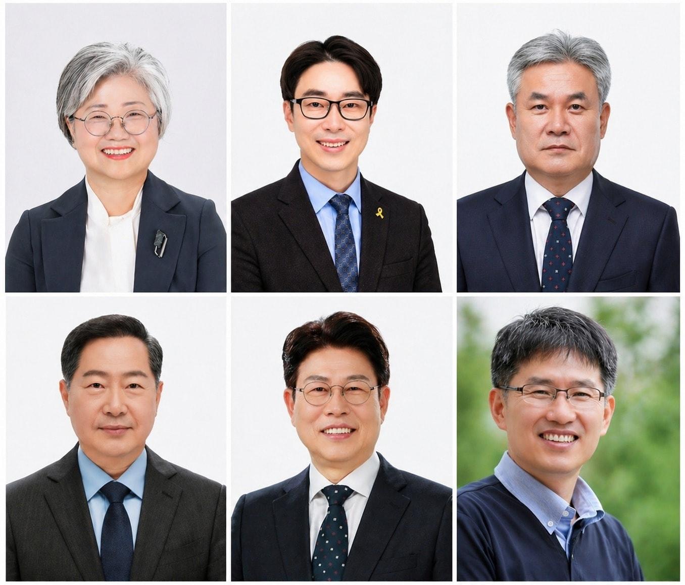 본문 이미지 - 위 왼쪽부터 강미애, 김인엽, 안광식. 아래 왼쪽부터 원성수, 임전수, 정일화 세종시교육감 예비후보.(자료사진)/뉴스1