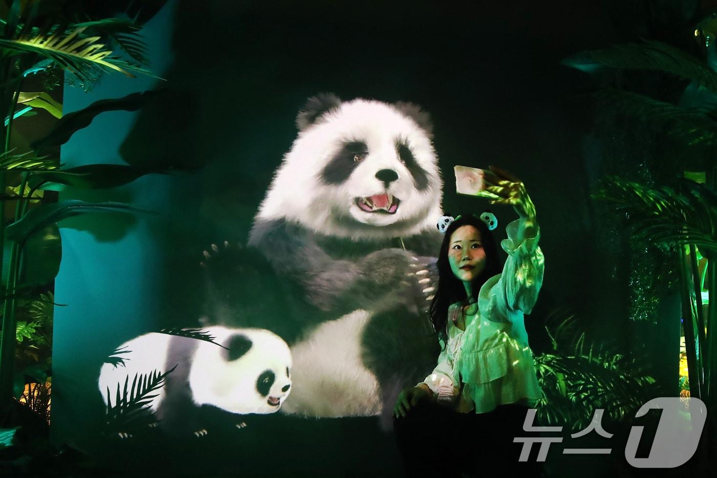 본문 이미지 - 30일 대구 달서구 이월드 83타워에서 600평 규모의 초대형 실감 미디어 테마파크 '글로우 사파리(Glow Safari)'가 첫선을 보이고 있다.  2026.4.30 ⓒ 뉴스1 공정식 기자