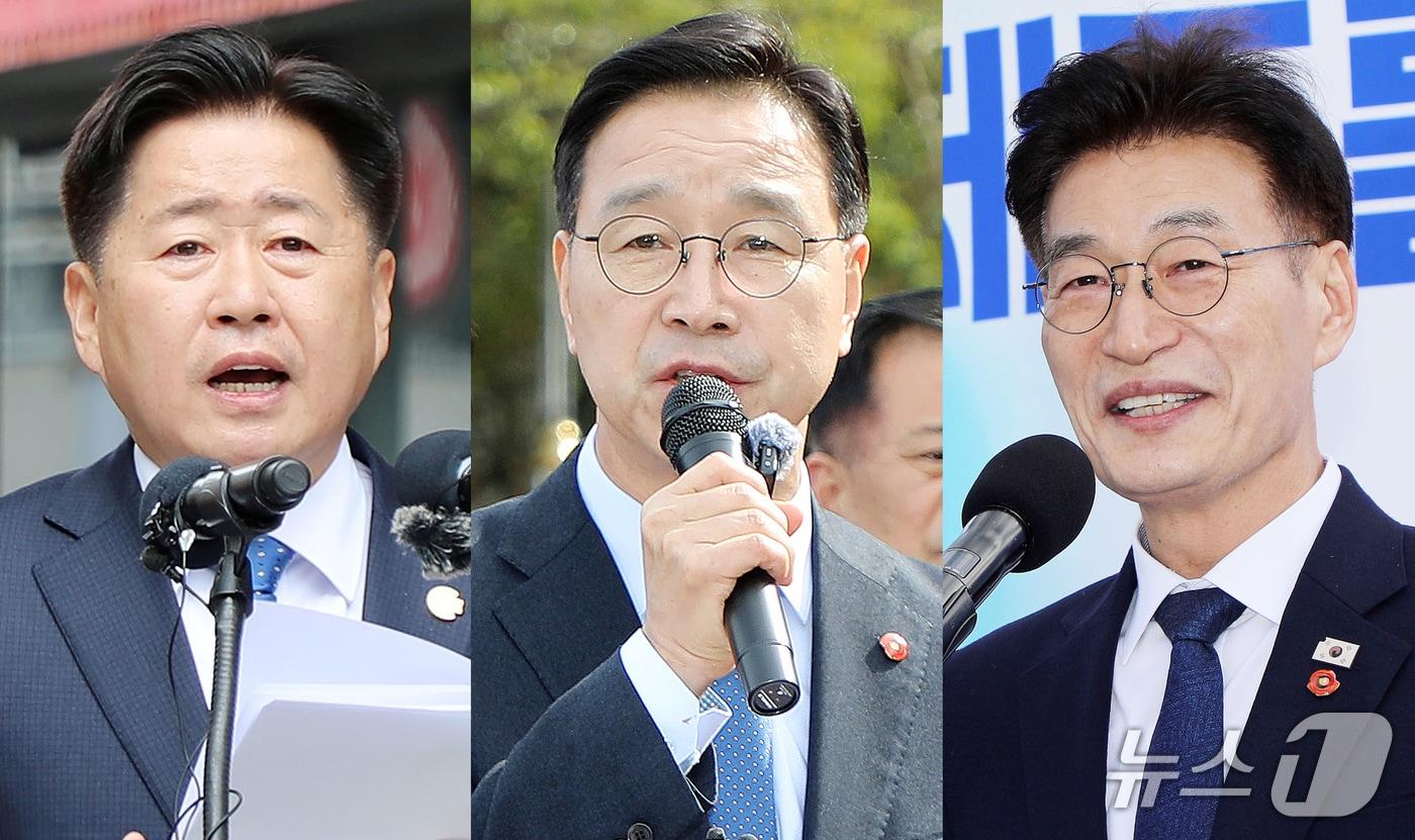 본문 이미지 - 오영훈 예비후보와 위성곤 국회의원(더불어민주당·제주 서귀포시·3선), 문대림 국회의원(더불어민주당·제주 제주시 갑·초선)