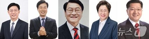 본문 이미지 - 대전교육감 예비후보. 왼쪽부터 맹수석·성광진·오석진·정상신·진동규(중앙선거관리위원회 홈페이지 갈무리·재판매 및 DB금지)
