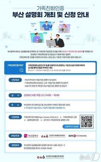 본문 이미지 - '2026 가족친화인증' 포스터.(부산시 제공. 재판매 및 DB금지)