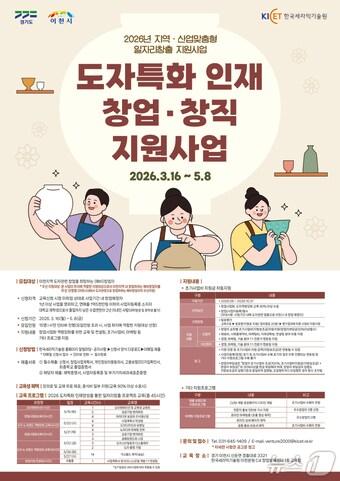 본문 이미지 - 2026 도자특화 인재 창업·창직 지원사업 안내문.