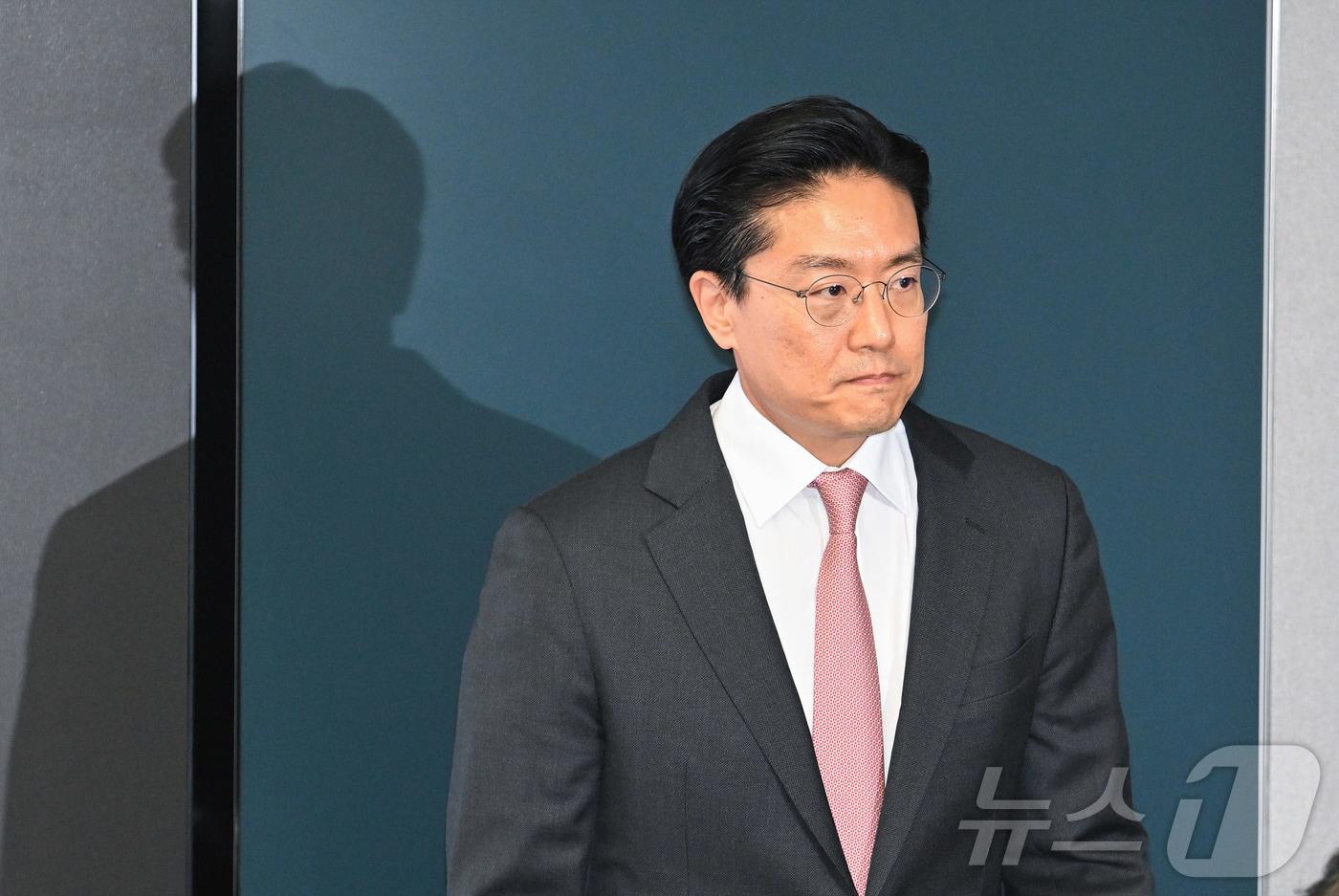 본문 이미지 - 전인석 삼천당제약 대표가 6일 오후 서울 서초구 삼천당제약 본사에서 열린 기자간담회에 참석하고 있다. (공동취재) 2026.4.6 ⓒ 뉴스1 황기선 기자