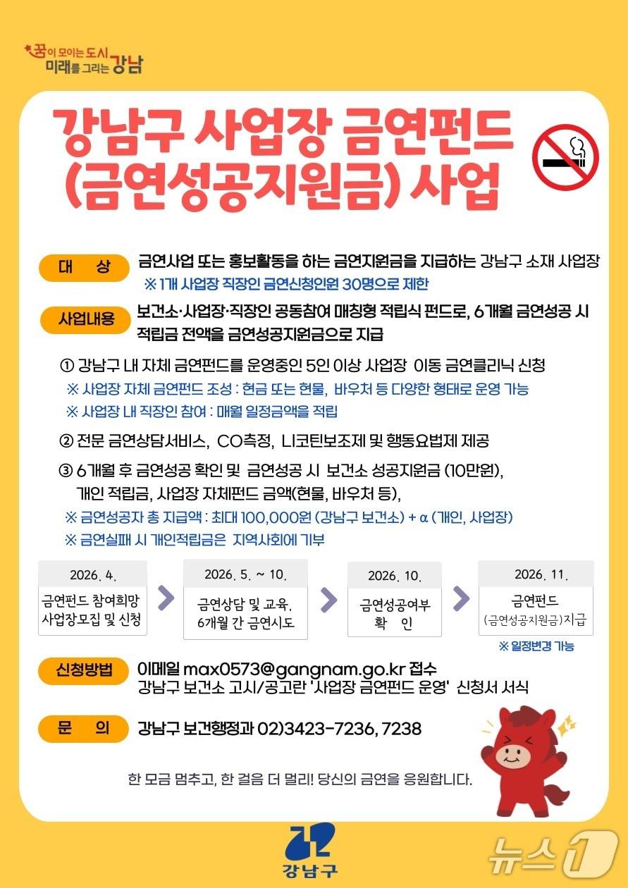 본문 이미지 - 강남구 금연편드 사업.(강남구 제공)