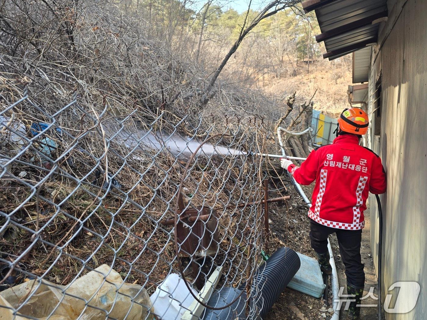 본문 이미지 - 강원 영월군이 지난 주말 산림 인접 지역에 대한 산불예방 활동을 추진했다. (영월군 제공. 재판매 및 DB금지) 2026.4.6/뉴스1