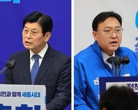 본문 이미지 - 민주당 세종시장 후보 결선에 진출한 이춘희(왼쪽)·조상호 예비후보. / 뉴스1 