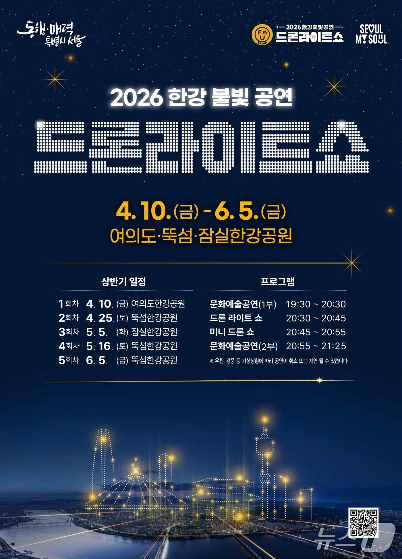 본문 이미지 - 한강드론라이트쇼.(서울시 제공)