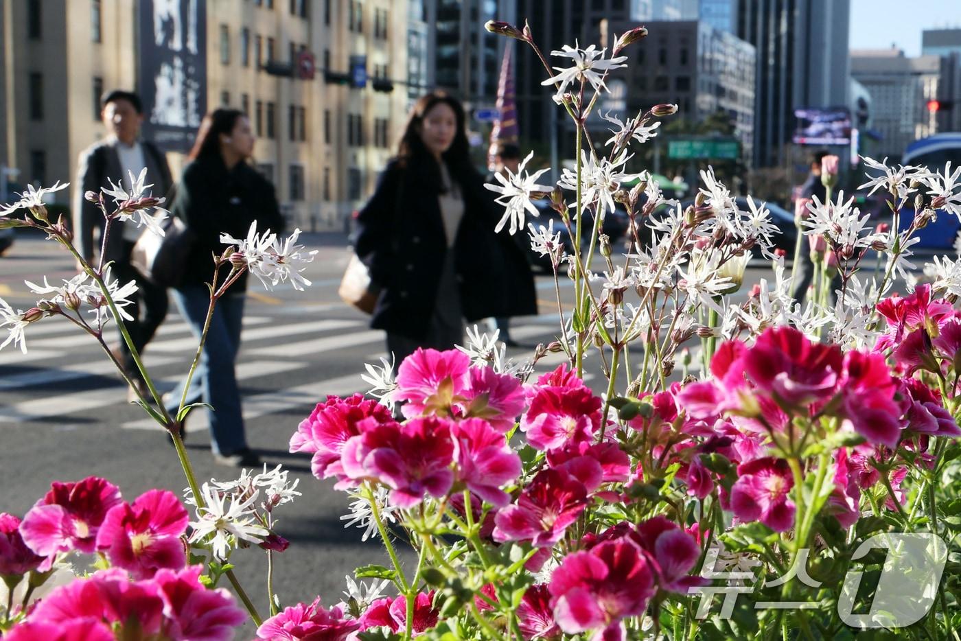 본문 이미지 - 꽃샘추위가 찾아온 7일 오전 서울 광화문 사거리에서 출근길 시민들이 발걸음을 재촉하고 있다. 2026.4.7 ⓒ 뉴스1 황기선 기자