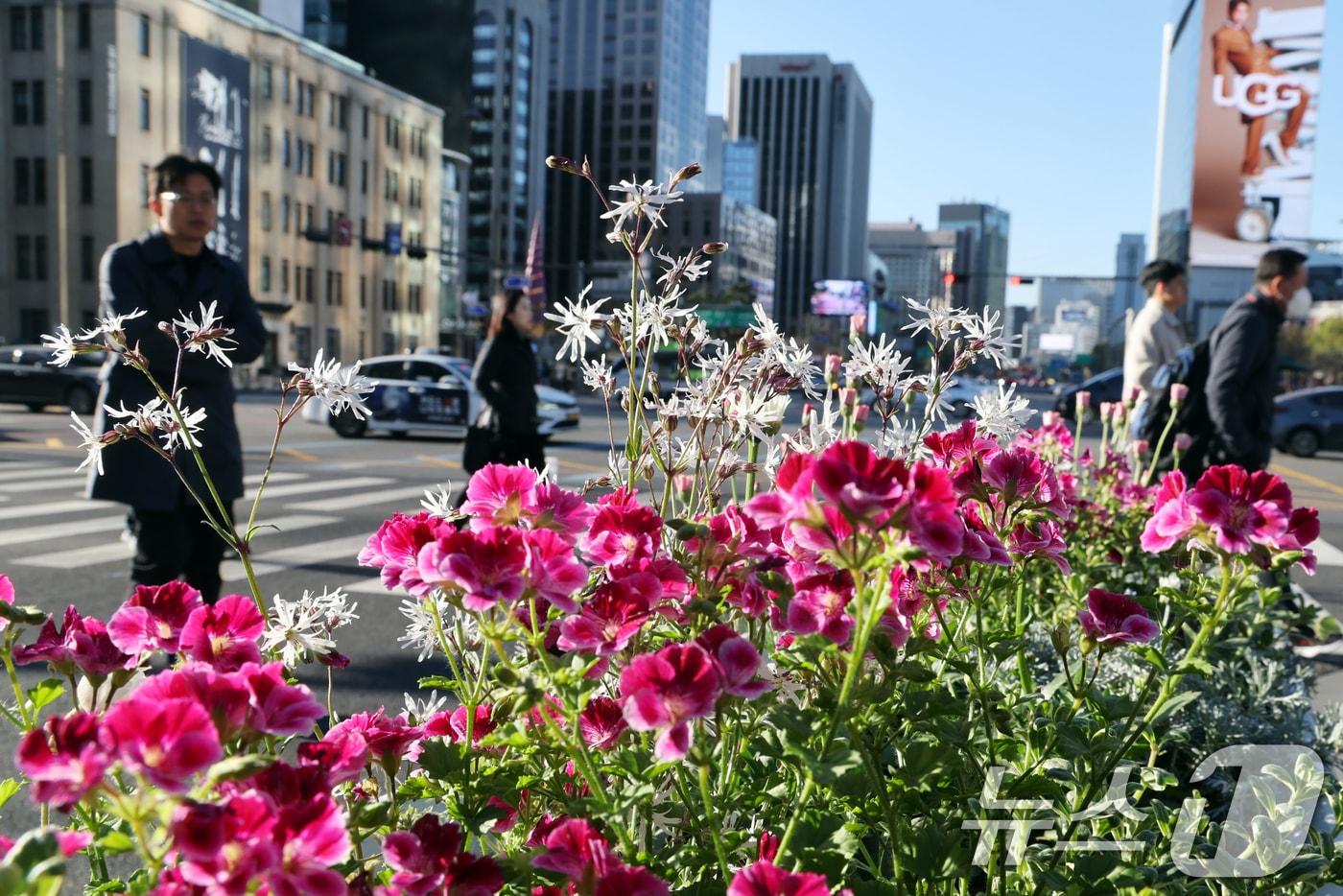 본문 이미지 - 꽃샘추위가 찾아온 7일 오전 서울 광화문 사거리에서 출근길 시민들이 발걸음을 재촉하고 있다. 2026.4.7 ⓒ 뉴스1 황기선 기자