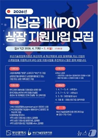 본문 이미지 - 'IPO 지원사업' 참여기업 모집 포스터.(부산시 제공. 재판매 및 DB금지)