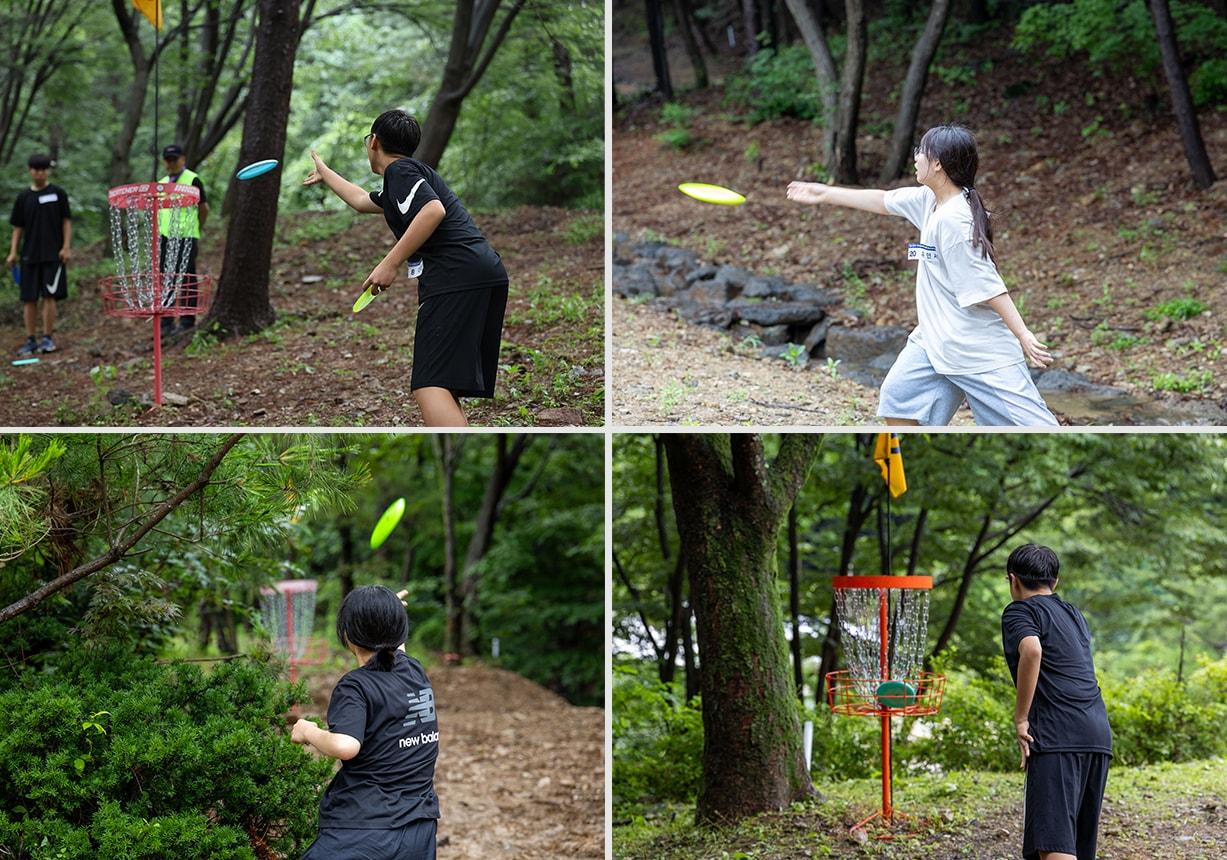 본문 이미지 - 중학생 디스크골프 대회 사진.(크라운해태제과 제공)