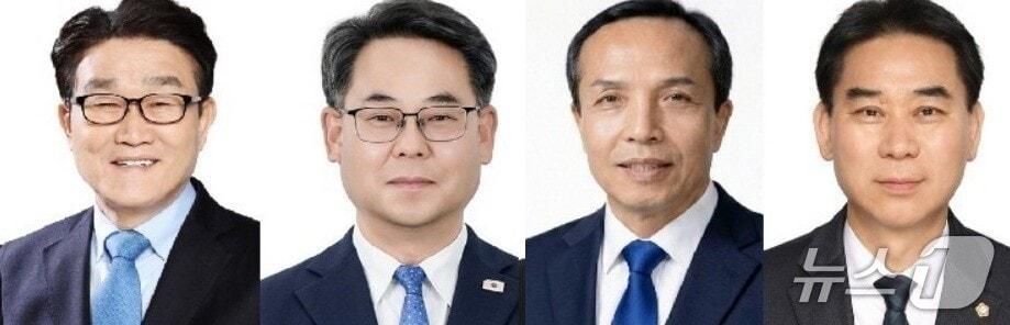 본문 이미지 - 더불어민주당 양산시장 예비후보들. 왼쪽부터 김일권, 박대조, 조문관, 최선호 예비후보. 재판매 및 DB금지