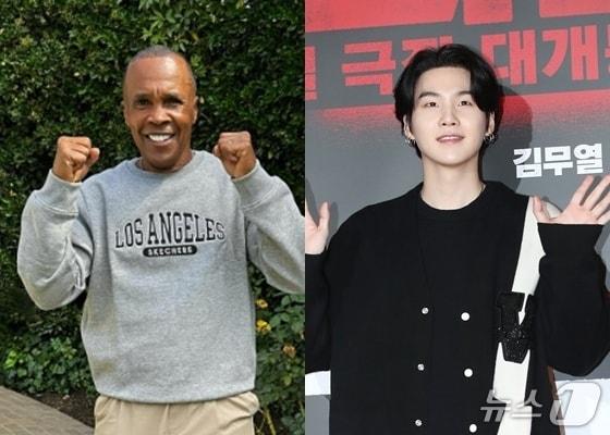 본문 이미지 - 슈거 레이 레너드(왼쪽), 방탄소년단 슈가/ 사진=슈거 레이 레너드 인스타그램, 뉴스1 DB ⓒ 뉴스1