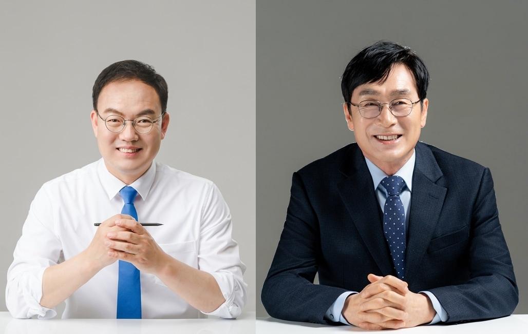 본문 이미지 - 왼쪽부터 더불어민주당 박완희·이장섭 청주시장 예비후보.