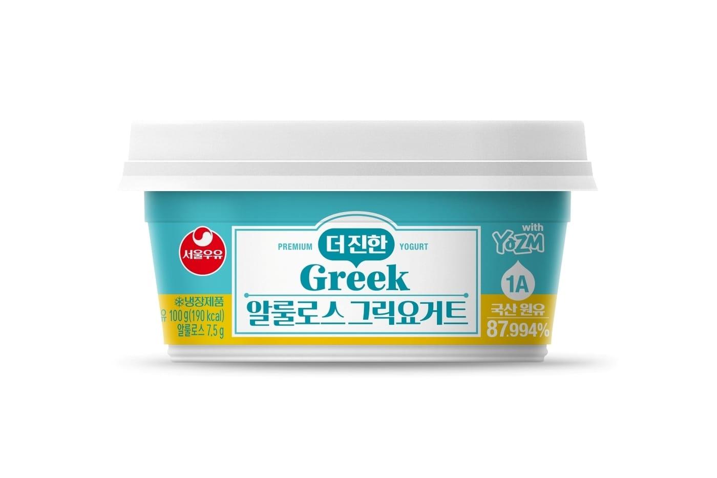 본문 이미지 - 더 진한 알룰로스 그릭요거트 제품 이미지.(서울우유 제공)