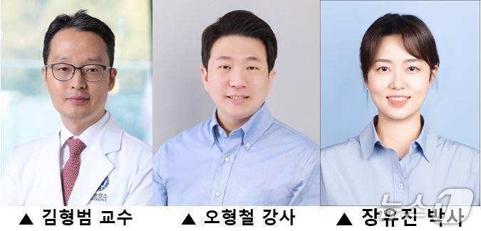 본문 이미지 - 연세대 의대 약리학교실의 김형범 교수·오형철 강사·장유진 박사(연세대 의대 제공)