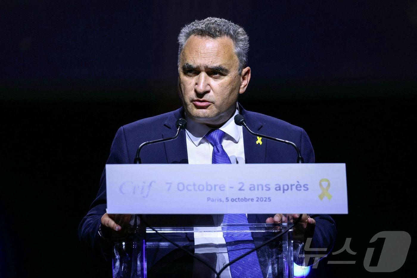 본문 이미지 - 프랑스 주재 이스라엘 대사 조슈아 자르카. 2025.10.05.<자료사진> ⓒ AFP=뉴스1