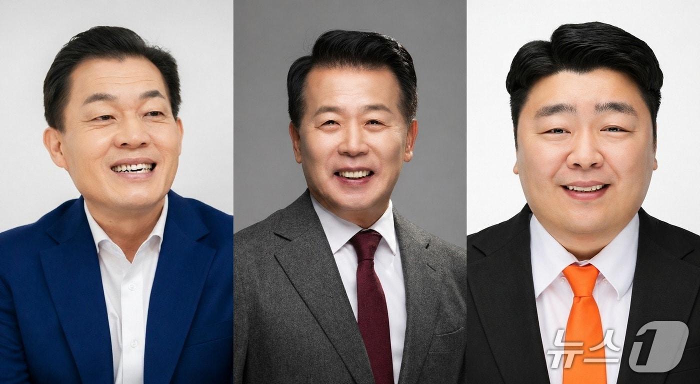 본문 이미지 - 이재준 더불어민주당 경기 수원시장 후보(왼쪽부터)와 안교재 국민의힘 후보, 정희윤 개혁신당 후보.  (각 캠프 제공. 재판매 및 DB 금지)