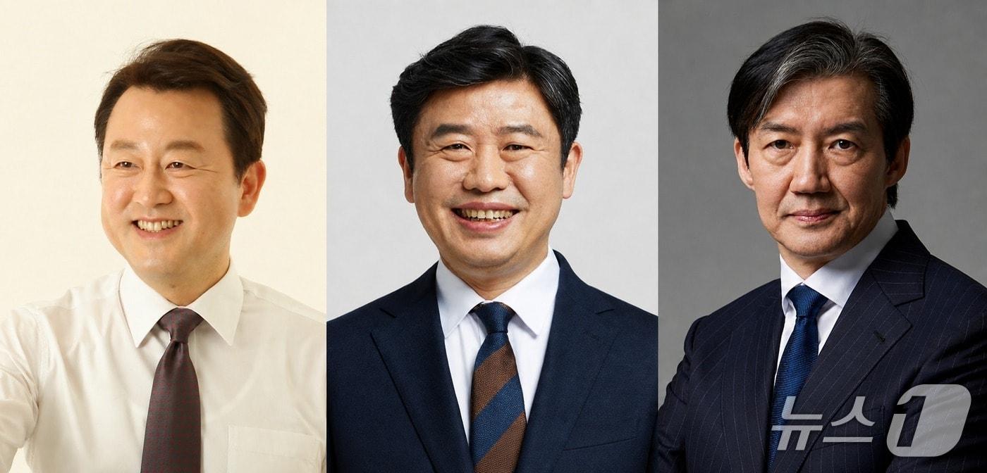 본문 이미지 -  경기 평택을 국회의원 보궐선거에 출마한 김용남 더불어민주당 후보(왼쪽부터), 유의동 국민의힘 후보, 조국 조국혁신당 후보. (각 캠프 제공. 재판매 및 DB 금지) 2026.5.1/뉴스1