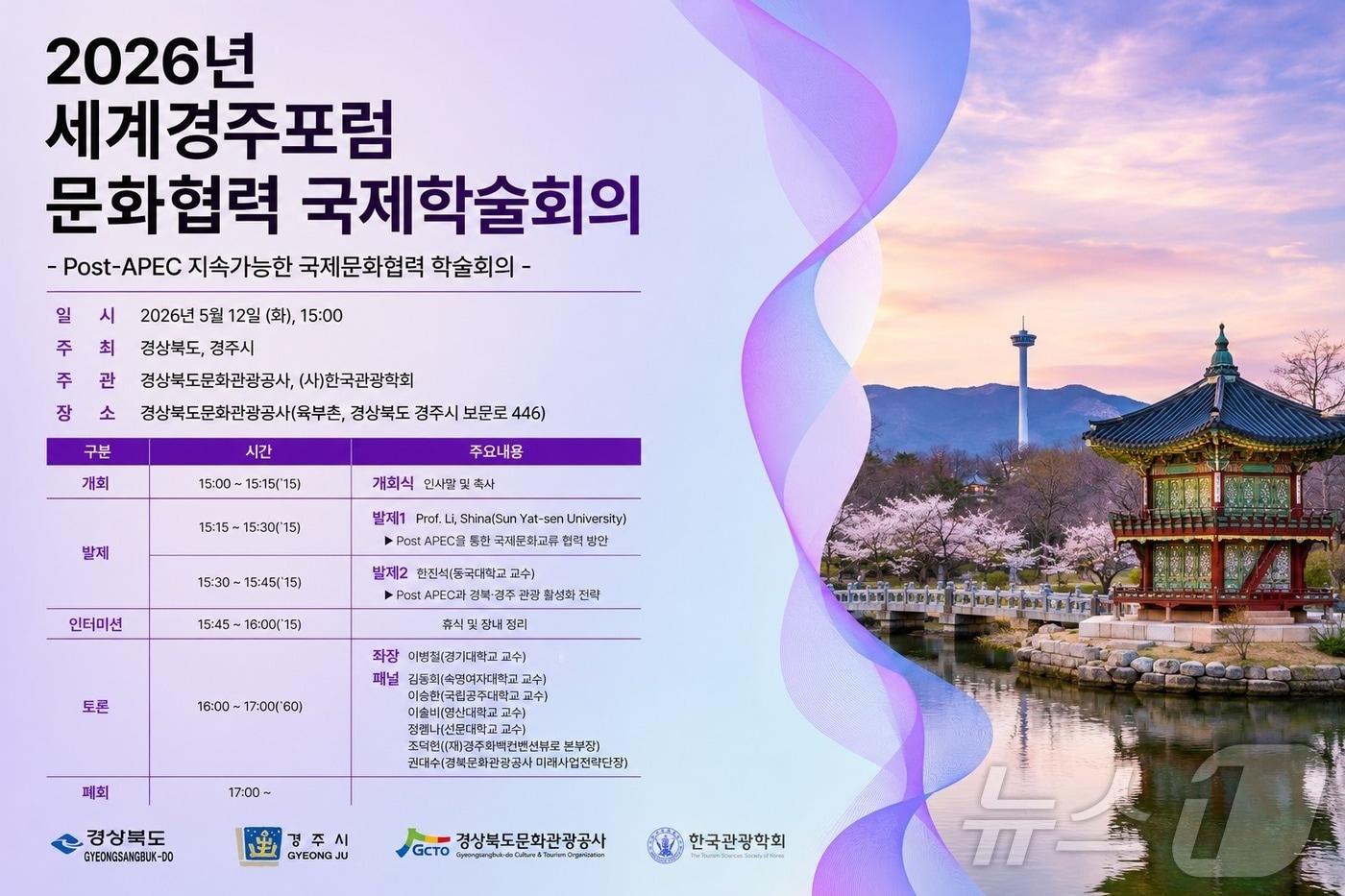 본문 이미지 - 경북도는 12일 경북문화관광공사 육부촌에서 ‘세계경주포럼 문화협력 국제학술회의’를 개최한다. /뉴스1