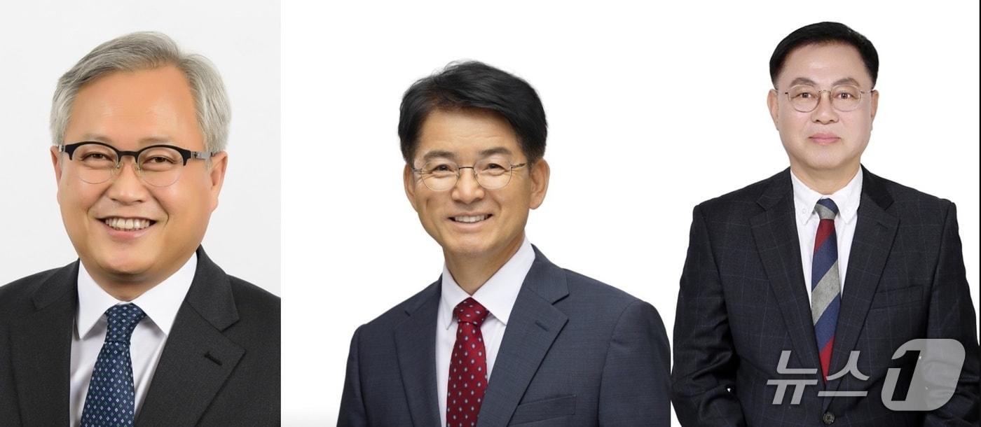 본문 이미지 - 6·3 지방선거 강원 양양군수 선거전에서 맞붙은 김정중 더불어민주당 예비후보(사진 왼쪽), 김호열 국민의힘 예비후보(가운데), 고제철 무소속 후보.(정당기호순, 중앙선관위 예비후보자 명단 캡처) 2026.5.11/뉴스1