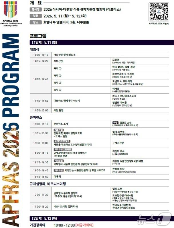 본문 이미지 - 아프라스 2026 세부 프로그램 구성.(식품의약품안전처 제공)