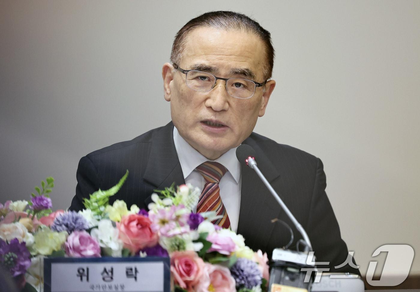 본문 이미지 - 위성락 국가안보실장이 13일 오후 서울 중구 한국프레스센터에서 열린 한국신문방송편집인협회 초청 간담회에서 발언하고 있다. 2026.5.13 ⓒ 뉴스1 구윤성 기자