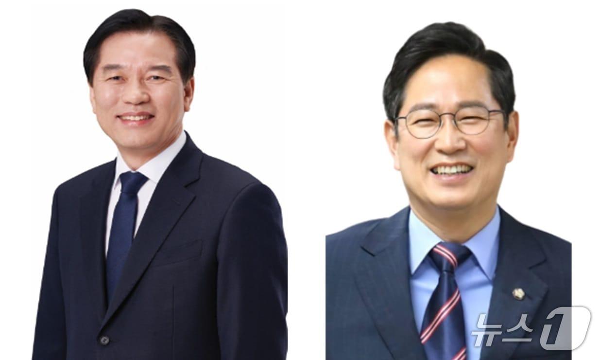 본문 이미지 - 전자신고세액공제를 ‘납세협력비용 보전제도’로 항구화하는 조세특례제한법 개정안을 대표발의한 국회 재정경제기획위원회 조세소위원회 더불어민주당 정태호(왼쪽)·국민의힘 박수영(오른쪽) 간사./한국세무사회 제공