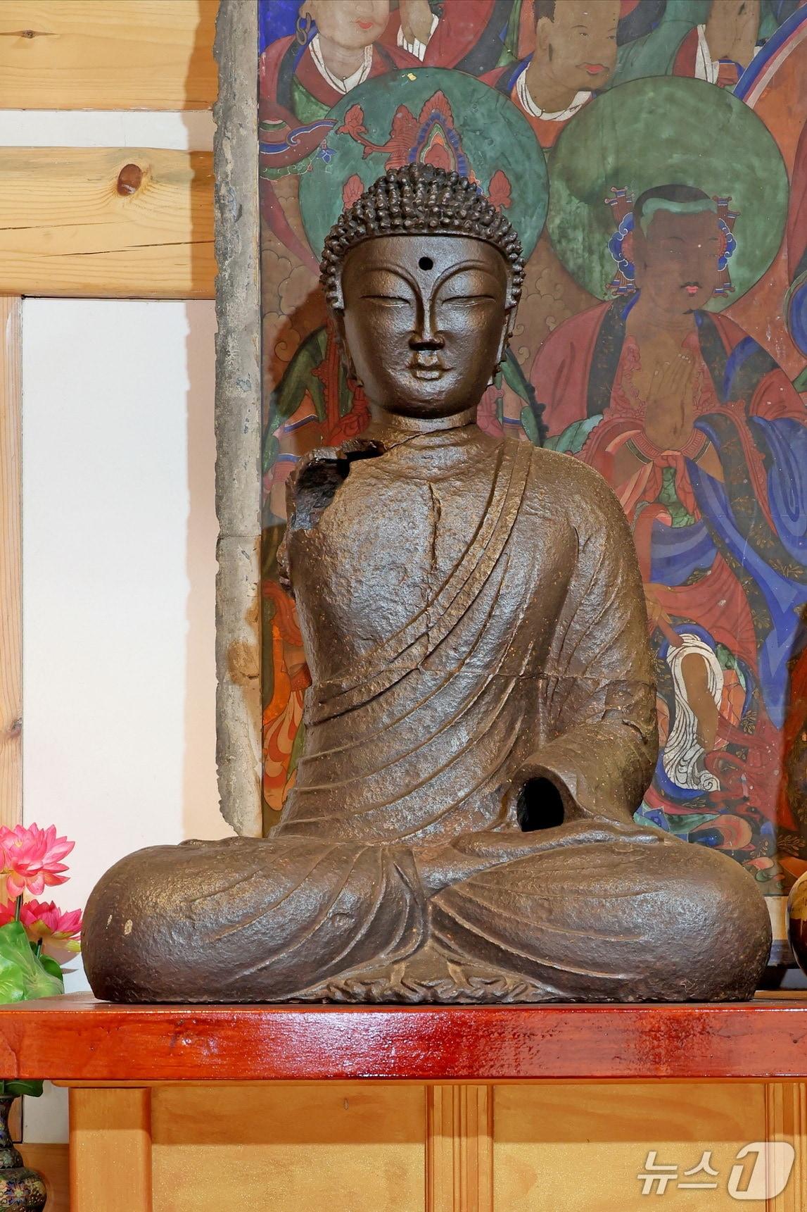 본문 이미지 - 전북 신평면 중기사에 있는 '진구사지 철조여래좌상(任實 珍丘寺址 鐵造如來坐像)'을 국가지정문화유산 보물로 지정 예고했다.(임실군제공. 재판매 및 DB금지)2026.5.14/뉴스1
