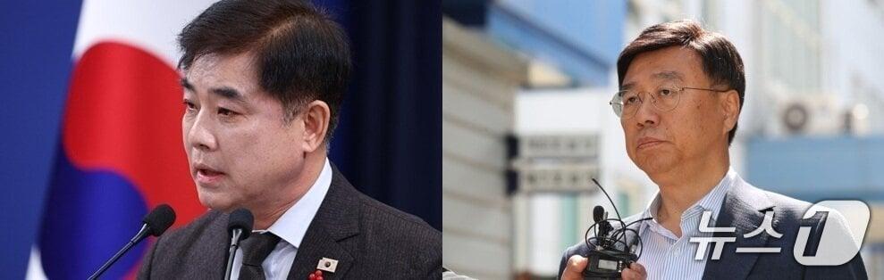 본문 이미지 - 경기 성남시장 선거에 나선 김병욱 더불어민주당 후보(왼쪽)와 신상진 국민의힘 후보. /뉴스1 DB