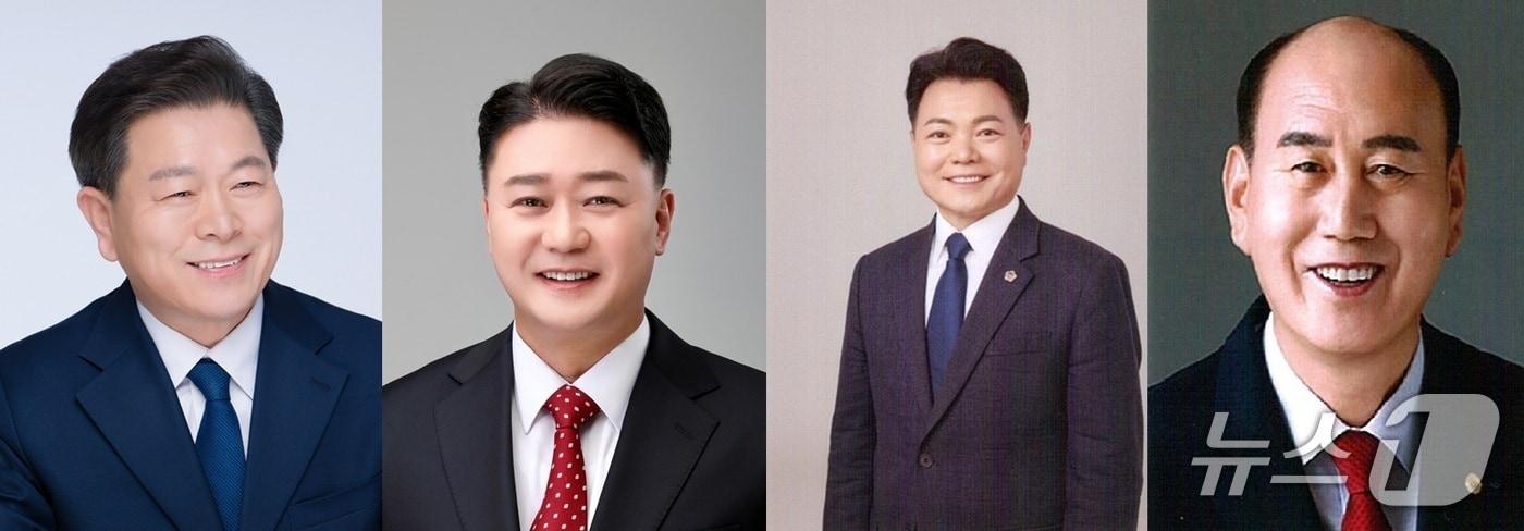 본문 이미지 - 경기도의회 의원 출신의 기초단체장 후보 간 '맞대결'이 두 곳에서 성사돼 관심을 모으고 있다. 왼쪽부터 박승원 민주당-김정호 국민의힘 후보, 이인규 민주당-박형덕 국민의힘 후보/뉴스1 DB