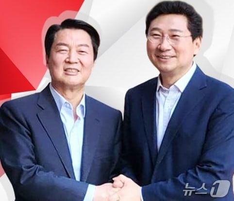 본문 이미지 - 안철수 의원(왼쪽)과 이상일 용인시장 후보.(후보측 제공)