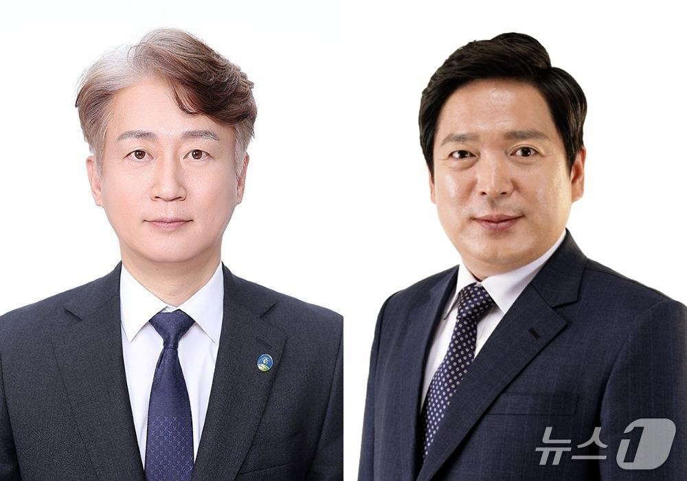 본문 이미지 - 김이강 민주당 광주 서구청장 후보(왼쪽)·김병내 민주당 남구청장 후보(오른쪽)/뉴스1