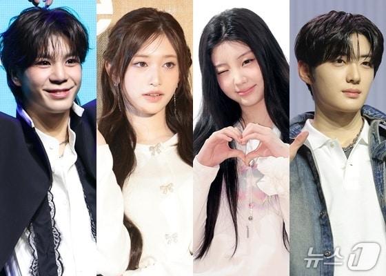 본문 이미지 - (왼쪽부터) 가수 정동원, 아이브 이서, 아일릿 원희, 알파드라이브원 상현 ⓒ 뉴스1 DB