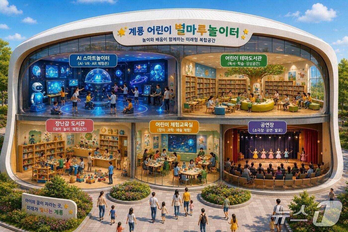 본문 이미지 - 계룡어린이별마루 놀이터 가상도 (이응우 후보 제공.재판매 및 DB금지)/뉴스1