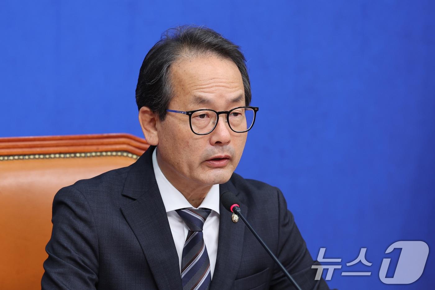 본문 이미지 - 강준현 더불어민주당 수석대변인이 19일 서울 여의도 국회에서 기자간담회를 하고 있다. 2026.5.19 ⓒ 뉴스1 신웅수 기자