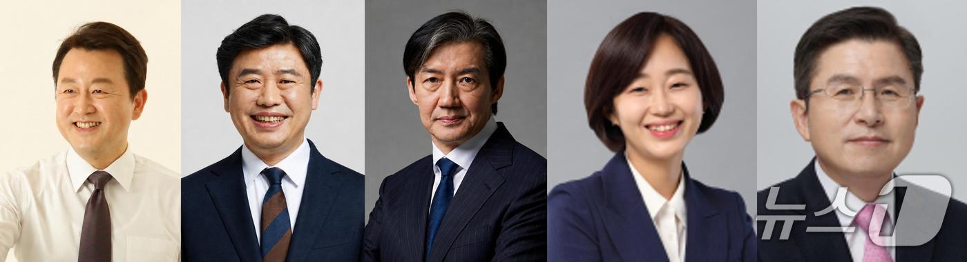 본문 이미지 - 경기 평택을 국회의원 보궐선거에 출마한 김용남 더불어민주당 후보(왼쪽부터), 유의동 국민의힘 후보, 조국 조국혁신당 후보 김재연 진보당 후보, 황교안 자유와혁신당 후보. (각 캠프 제공. 재판매 및 DB 금지) 2026.5.5/뉴스1   