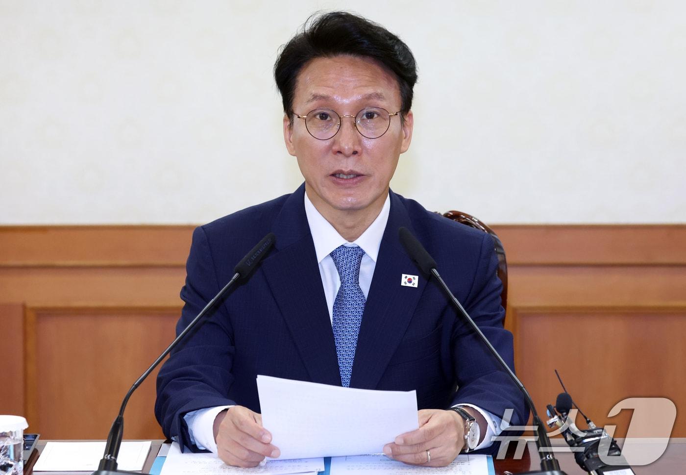 본문 이미지 - 김민석 국무총리가 20일 오전 서울 종로구 세종대로 정부서울청사에서 열린 공명선거 관계장관회의에서 모두 발언을 하고 있다. 2026.5.20 ⓒ 뉴스1 김명섭 기자