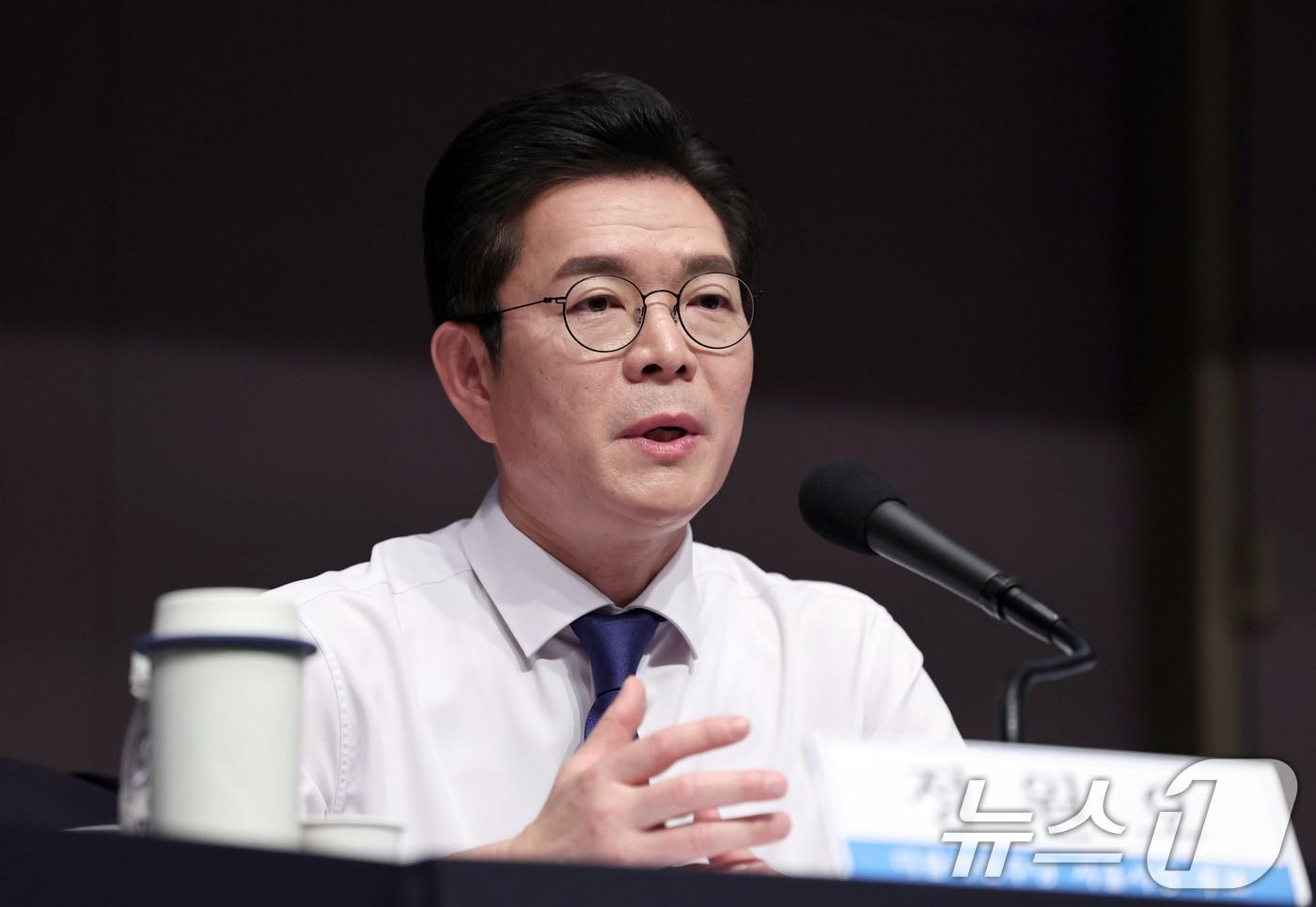 본문 이미지 - 정원오 더불어민주당 서울시장 후보가 20일 오전 서울 중구 한국프레스센터에서 열린 관훈클럽 초청 토론회에서 발언하고 있다. 2026.5.20 ⓒ 뉴스1 구윤성 기자