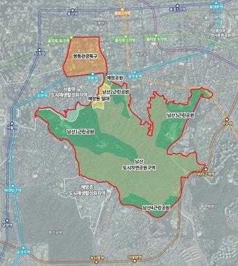본문 이미지 - 남산 위치도(서울시 제공)  뉴스1 ⓒ News1