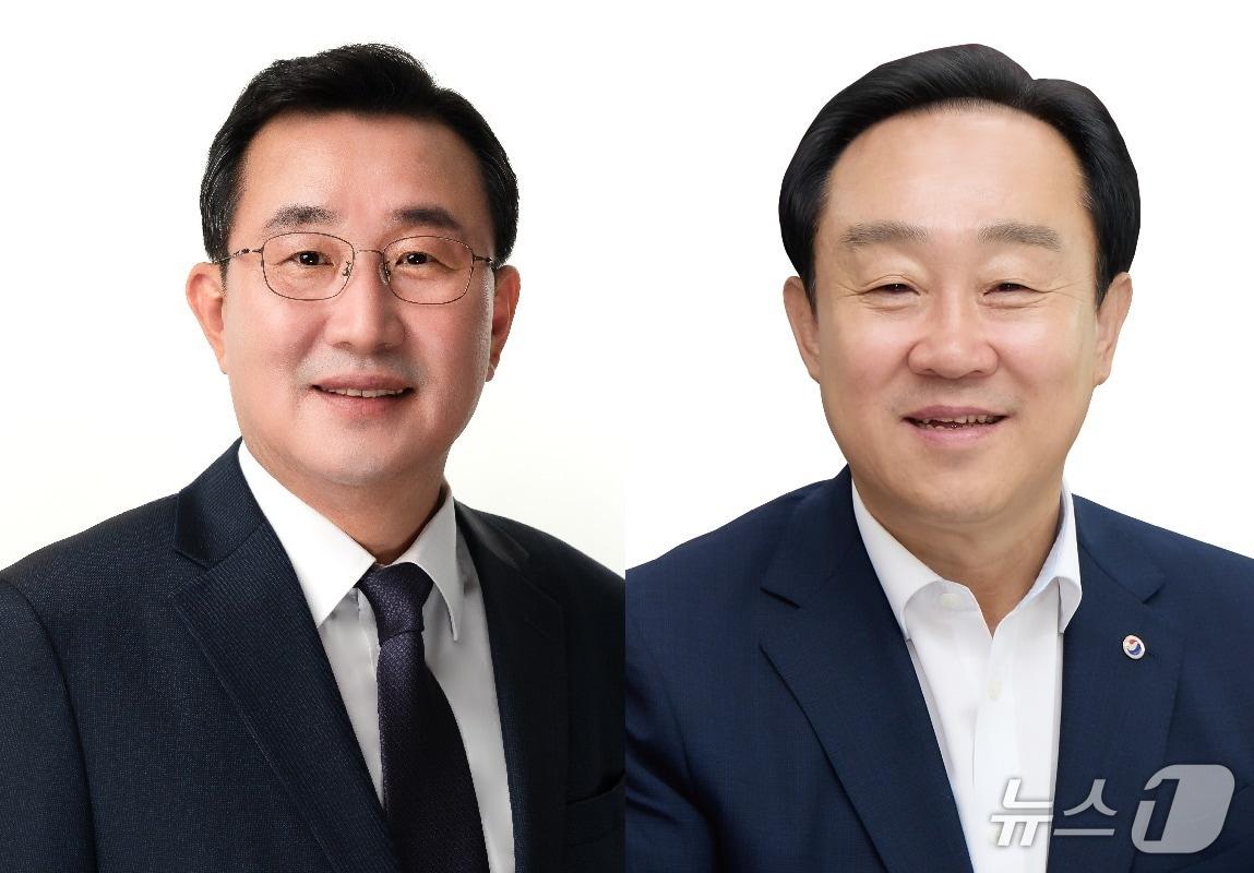 본문 이미지 - 왼쪽부터 민주당 강석주, 국민의힘 천영기.(중앙선거관리위원회 제공. 재판매 및 DB금지)