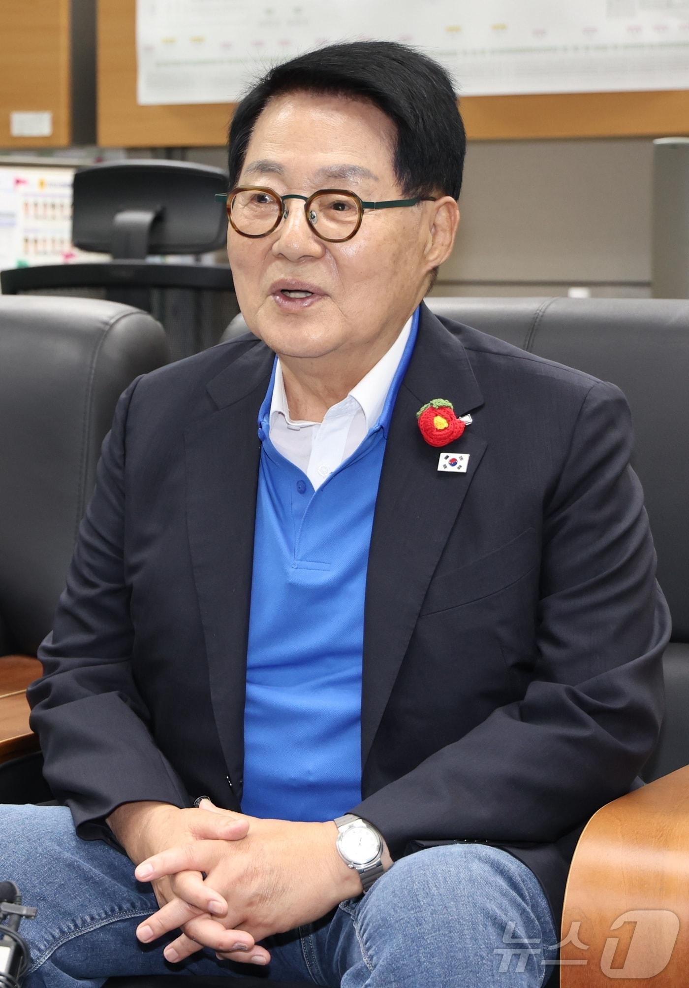 본문 이미지 - 박지원 더불어민주당 의원. 2026.5.22 ⓒ 뉴스1 유경석 기자