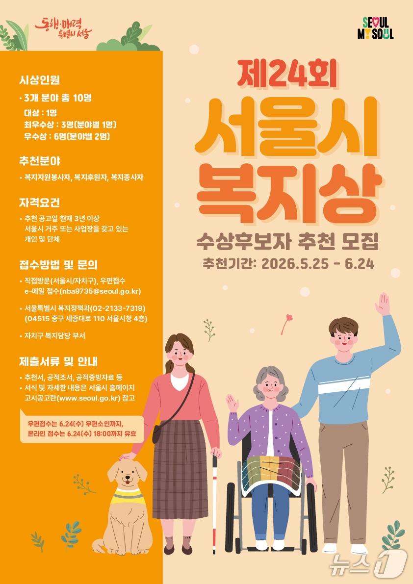 본문 이미지 - 복지상 모집 홍보 포스터.(서울시 제공)