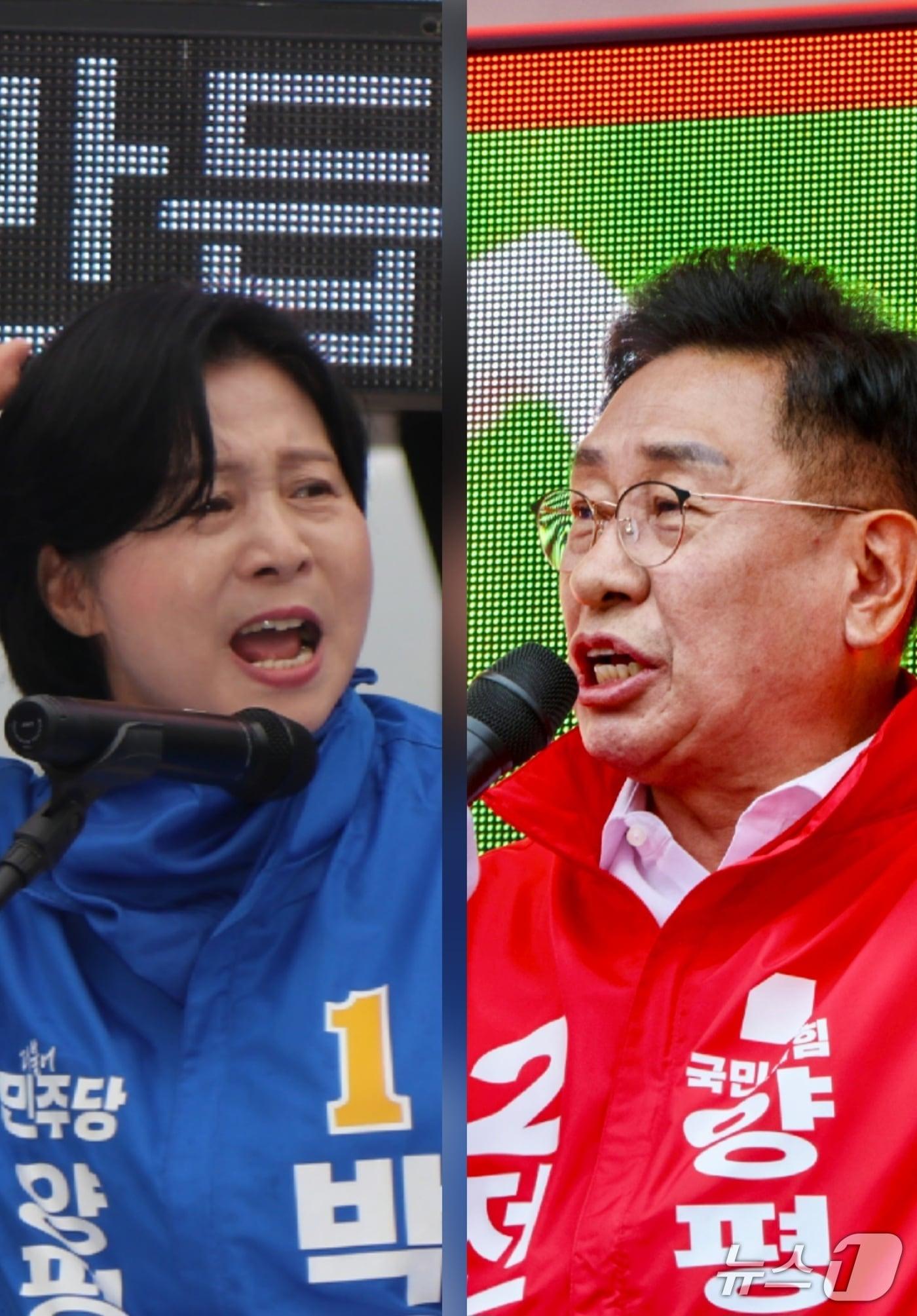 본문 이미지 - 경기 양평군수 선거에 나서는 박은미 더불어민주당 후보(왼쪽)와 전진선 국민의힘 후보.(각 캠프 제공. 재판매 및 DB 금지)/뉴스1 
